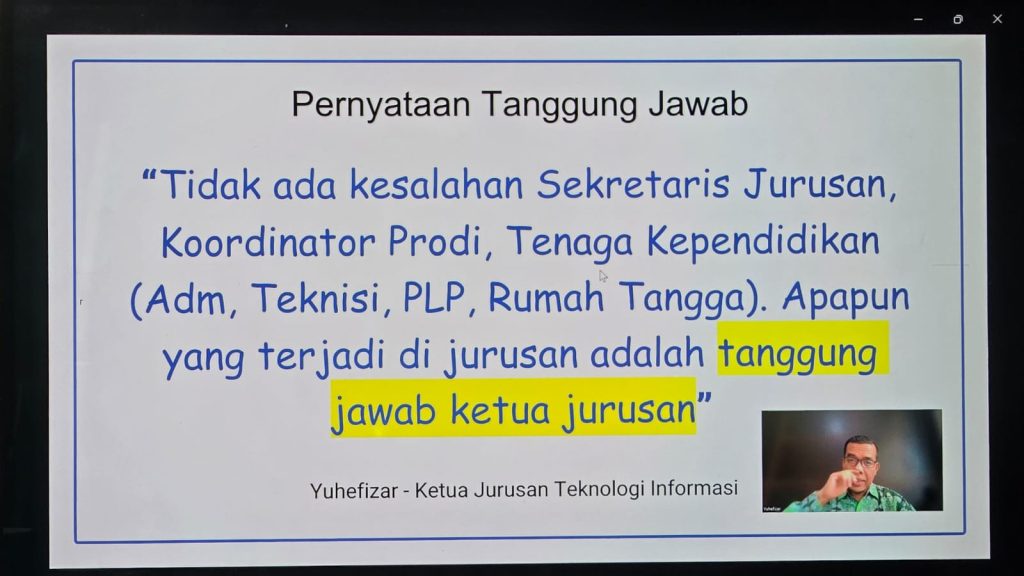Jurusan Teknologi Informasi Gelar Pertemuan Koordinasi Awal: Menyatukan Persepsi untuk Kepemimpinan yang Efektif