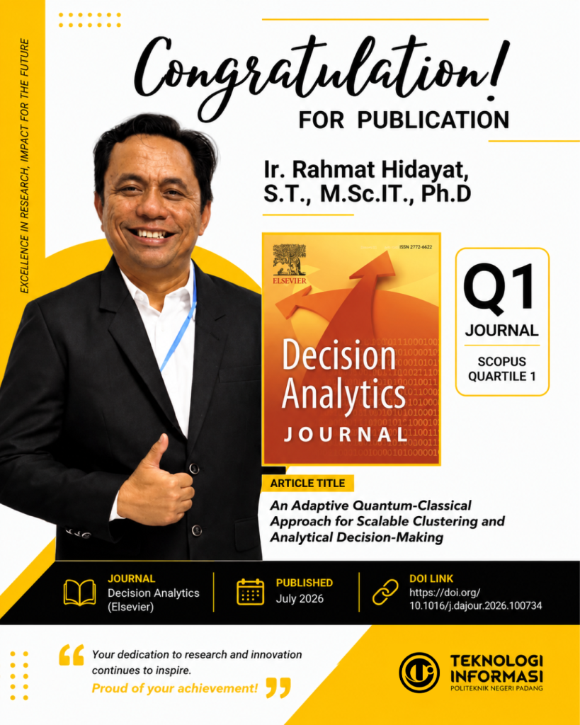 Dosen Jurusan Teknologi Informasi PNP Berhasil Publikasikan Artikel pada Jurnal Internasional Bereputasi Q1 Scopus