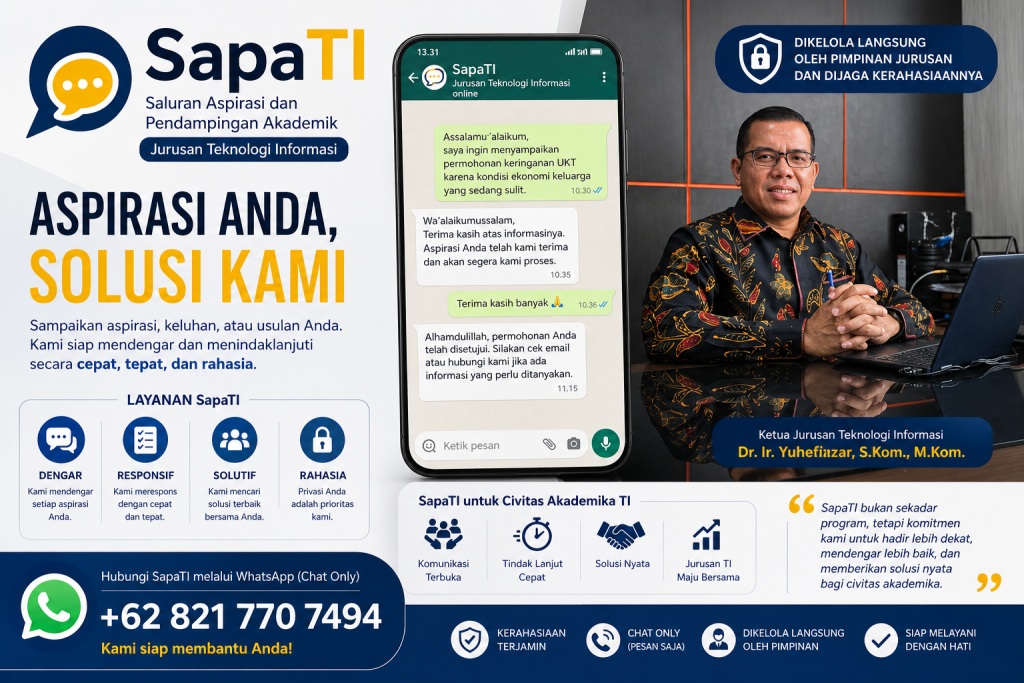 SapaTI Buktikan Diri: Dari Kanal Aspirasi Menjadi Solusi Nyata bagi Civitas Akademika TI